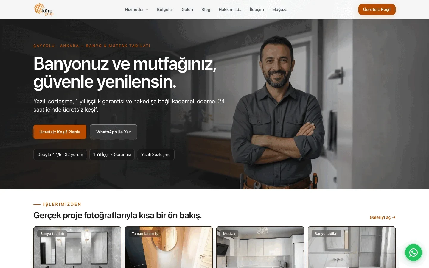 Küre Grup web sitesi